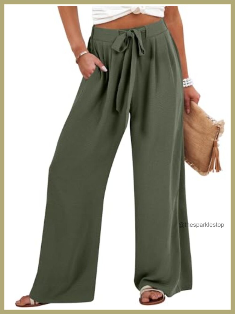 Wide Leg Palazzo Pants High Waist Flowy Trousers